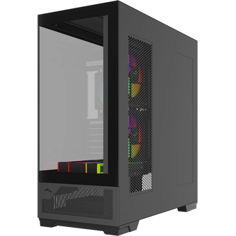  Корпус SAMA V43 Black (V43-BKADA6X1-GL) без БП, Midi-Tower, TG, 6x120mm ARGB, 2xUSB 3.0 + 1xUSB 3.2 Type-C, ATX, mITX 