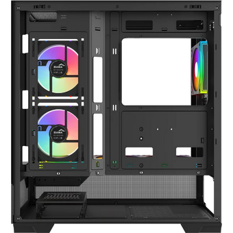  Корпус SAMA V43 Black (V43-BKADA6X1-GL) без БП, Midi-Tower, TG, 6x120mm ARGB, 2xUSB 3.0 + 1xUSB 3.2 Type-C, ATX, mITX 