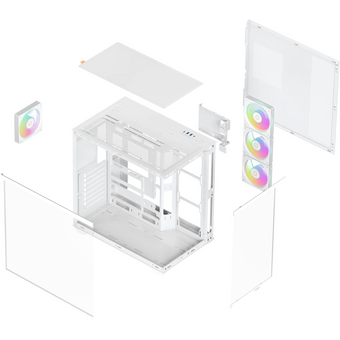  Корпус Ocypus Gamma C74 WH ARGB White (Gamma-C74-WHD400XX-GL) без БП, Midi-Tower, TG, 4x120mm 2xUSB-A 3.0 + 1xUSB-C 3.1, ATX, mITX 