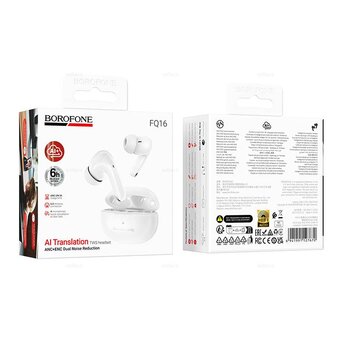  Наушники Bluetooth HOCO FQ16 Star ANC+ENC smart AI translation headset App белый 