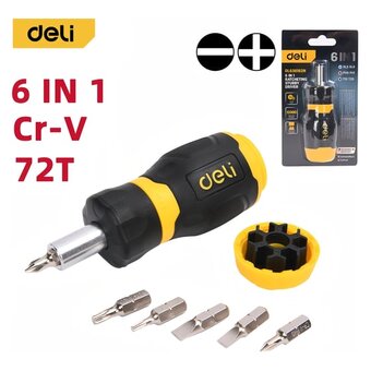  Отвертка Deli DL636182N в компл.6 предметов 