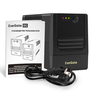  ИБП Exegate Power NB-800.LED.AVR.4C13 (EX299757RUS) 800VA/480W, LED, AVR, 4*C13, батарея 12V 9Ah, Black 