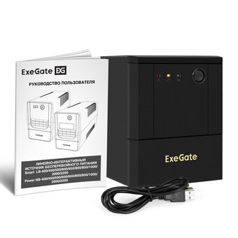  ИБП ExeGate Power NB-2000.LED.AVR.8C13.USB (EX299817RUS) 2000VA/1200W, LED, AVR, 8*C13, USB, батарея 12V 9Ah 2шт, металлический корпус, Black 