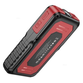  Пусковое устройство автомобильное HOCO QS3 Victory, пластик, 10000mAh, фонарь, внешний аккумулятор чёрный 