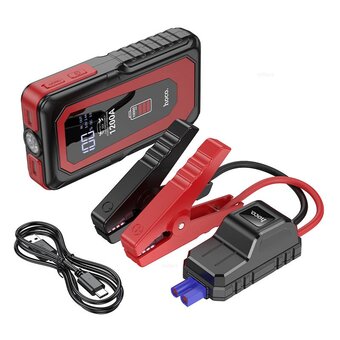  Пусковое устройство автомобильное HOCO QS3 Victory, пластик, 10000mAh, фонарь, внешний аккумулятор чёрный 
