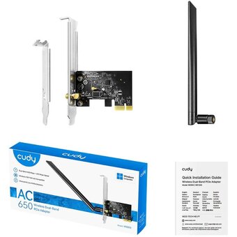 Двухдиапазонный адаптер Cudy WE650 1.0 PCI-E с поддержкой Wi-Fi AC650 