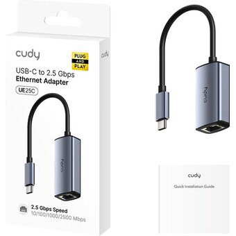  Адаптер Cudy UE25C USB-C с портом Ethernet 2,5Гбит/с 