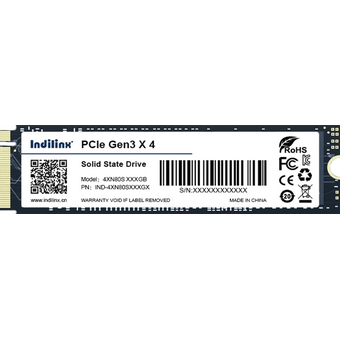  SSD Indilinx 4XN80S 128Gb (IND-4XN80S128GX) M.2 2280, PCI-E 3.0 x4, 3D NAND, 1200/600Mbs 