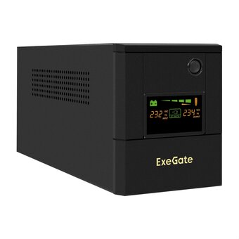  ИБП ExeGate SpecialPro Smart LLB-1000.LCD.AVR.4SH (EX299950RUS) 1000VA/700W, LCD, AVR, 4*EU/Тип FSchuko, батарея 12V 7.2Ah 2шт, металличе 