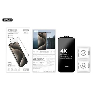  Защитное стекло Supglass SG-01 (SSG0117PM) 4X Quadruple Strength Glass 10-in-1 For IP 17 Pro Max (6.9) 