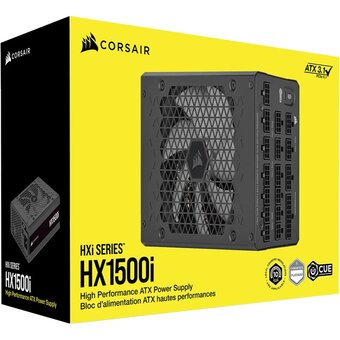  Блоки питания Corsair HX1500i (CP-9020309-EU) RPS0132, 1500W 80+ Platinum (ATX, 3.1, PCIe 5.1, Full modular, 1x24(20+4)pin) 