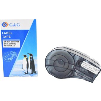  Картридж ленточный G&G GG-M21-500595WT черный на белом 12.7x6.4 для Brady BMP21-PLUS, BMP21-LAB 