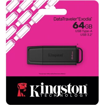  USB-флешка Kingston DataTraveler Exodia DTXG2/64GB USB3.0 черный/черный 