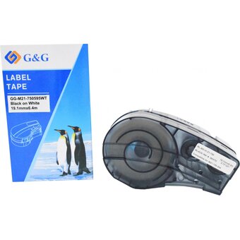  Картридж ленточный G&G GG-M21-750595WT черный на белом 19.1x6.4 для Brady BMP21-PLUS/BMP21-LAB 