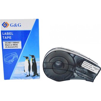  Картридж ленточный G&G GG-M21-1000427 черный на белом 25.4x4.27 для Brady BMP21-PLUS, BMP21, BMP21-LAB 