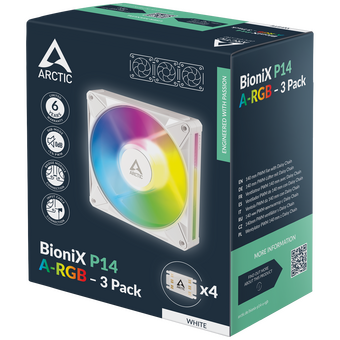  Вентилятор ARCTIC BioniX P14 A-RGB (White) - 3 Pack (ACFAN00342A) 