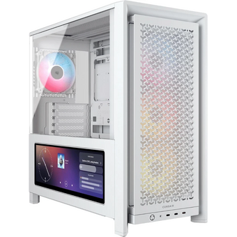  Корпус Corsair Frame 4000D LCD RS ARGB (CC-9011327-WW), без БП, Midi-Tower, TG, 3x120mm 3xUSB Type-C, E-ATX, ATX, mITX White 