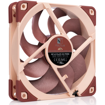  Кулер Noctua NF-A12x25 G2 LS-PWM (120x120x25mm, 4-pin PWM, 39.02CFM, 11.8dBA, 1100RPM, Beige/Brown) 
