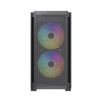  Корпус HSPD M336 (M336-TGBK-ARGB), без БП, Mesh Mini-tower, Black, TG, 0.45 SPCC, 2x140mm ARGB + 1x120mm mATX, mITX 160/340/184mm 2x2.5" 
