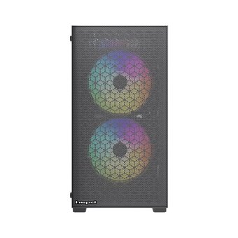 Корпус HSPD M334 (M334-TGBK-ARGB), без БП, Mesh Mini-tower, Black, TG, 0.45 SPCC, 2x140mm ARGB + 1x120mm mATX, mITX 160/340/184mm 2x2.5" 