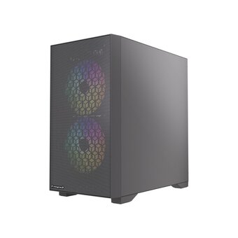 Корпус HSPD M334 (M334-TGBK-ARGB), без БП, Mesh Mini-tower, Black, TG, 0.45 SPCC, 2x140mm ARGB + 1x120mm mATX, mITX 160/340/184mm 2x2.5" 