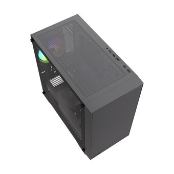  Корпус HSPD M334 (M334-TGBK-ARGB), без БП, Mesh Mini-tower, Black, TG, 0.45 SPCC, 2x140mm ARGB + 1x120mm mATX, mITX 160/340/184mm 2x2.5" 