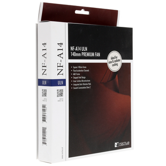  Кулер Noctua NF-A14 ULN (140x140x25mm, 3-pin, 46.97CFM, 11.9dBA, 800RPM, Beige/Brown) 