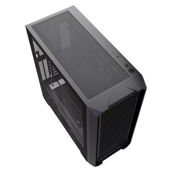  Корпус HSPD F750 (F750-TGBK), без БП, Mesh Mid Tower, Black, TG, 0.6 SPCC, no fans, ATX, mITX 160/405/160mm 3x2.5", 2x3.5", 7xPCI 1xUSB-A 