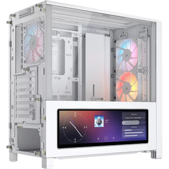  Корпус Corsair Frame 4000D LCD RS ARGB (CC-9011327-WW), без БП, Midi-Tower, TG, 3x120mm 3xUSB Type-C, E-ATX, ATX, mITX White 