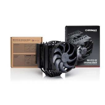  Кулер Noctua NH-D15 G2 chromax.black, Black (228W, 4-pin PWM, 168mm, Al/Cu, 8x6mm, 2x140mm, 91.5CFM, 24.8dBA, 1500RPM) 