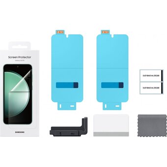  Защитная пленка для экрана Samsung EF-US711CTEGRU для Samsung Galaxy S23 FE прозрачная, 2 шт, с аппликатором для разглаживания, прозрачный 