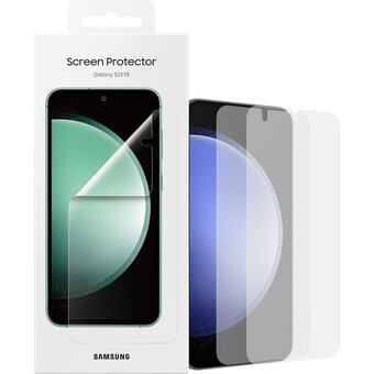  Защитная пленка для экрана Samsung EF-US711CTEGRU для Samsung Galaxy S23 FE прозрачная, 2 шт, с аппликатором для разглаживания, прозрачный 