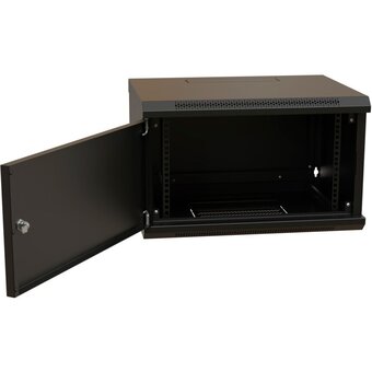  Шкаф коммутационный WRline WR-TW-0945-SR-RAL9004 настенный 9U 600x450мм черный 