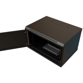  Шкаф коммутационный WRline WR-TW-0945-SR-RAL9004 настенный 9U 600x450мм черный 