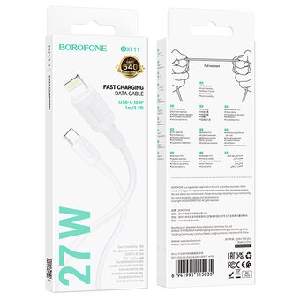  Кабель Borofone BX111 Lightning/Type-C White 
