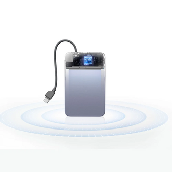 Внешний аккумулятор UGREEN PB570 (75982B) MagFlow Air Ultra-Slim 30W Magnetic 10000mAh Wireless Power Bank USB-C Cable серый космос 