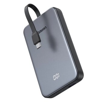  Внешний аккумулятор UGREEN PB526 (75161B) 20W 10000mAh USB-C&USB-A with Built-in Cable USB-C Space Gray 