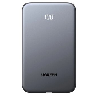  Внешний аккумулятор UGREEN PB526 (75161B) 20W 10000mAh USB-C&USB-A with Built-in Cable USB-C Space Gray 