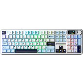  Клавиатура беспроводная AULA F108 Pro Бело-голубо-тёмно-пурпурный зеленые Reaper свитчи 