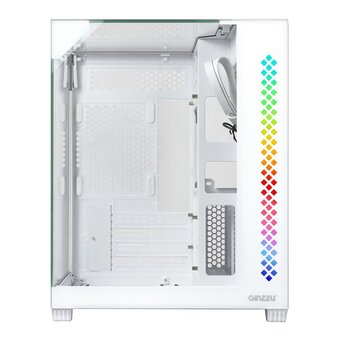  Корпус Ginzzu V440 RGB подсветка, закаленное стекло 1*USB 3.0,1*USB 2.0, AU Белый mATX 