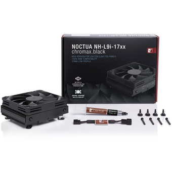  Кулер Noctua NH-L9i-17xx chromax.black, (59W, 4-pin PWM, 37mm, Al/Cu, 2x6mm, 1x92x92x14mm, 33.84CFM, 23.6dBA, 2500RPM) 