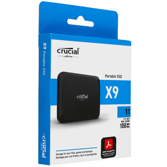  SSD Crucial X9 1Tb (CT1000X9SSD9) USB3.2/type C up to 1050 mb/s, черный 