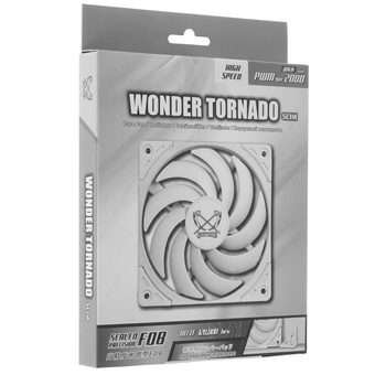  Кулер Scythe Wonder Tornado 120 Slim White (WT1215FD20W-P) (120x120x15mm, 4-pin PWM, 34.31CFM, 26.36dBA, 2000RPM) 
