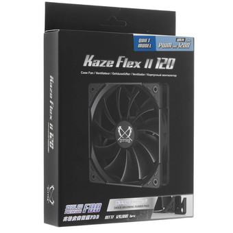  Кулер Scythe Kaze Flex II 120 Black (KFS1225FD12-P) (120x120x26mm, 4-pin PWM, 52.94CFM, 23.8dBA, 1200RPM) 