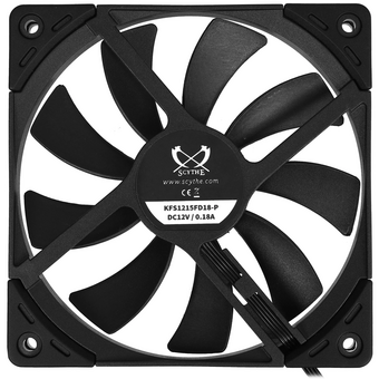  Кулер Scythe Kaze Flex II 120 Slim Black (KFS1215FD18-P) (120x120x15mm, 4-pin PWM, 48CFM, 27.8dBA, 1800RPM) 