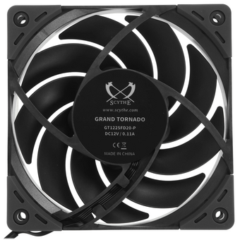  Кулер Scythe Grand Tornado 120 Black (GT1225FD20-P) (120x120x26mm, 4-pin PWM, 63.25CFM, 23.37dBA, 2000RPM) 