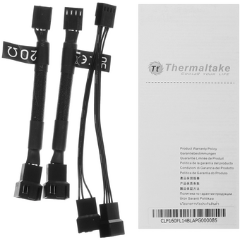  Вентилятор Thermaltake Toughfan 14 Pro 2шт (cl-f160-pl14bl-a), 140мм, 4-pin, 2000об/мин, 24.5 - 31.6 дБ, черный, Ret 