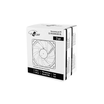  Вентилятор Eurocase EU-FN120WL001 BL YF1202A Black,120 black fan 4pin PMW female and male connector with brown box,3pcs in big brown box 