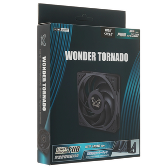  Кулер Scythe Wonder Tornado 120 Black (WT1225FD25-P) (120x120x26mm, 4-pin PWM, 75.17CFM, 35.57dBA, 2500RPM) 