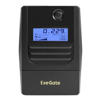  ИБП ExeGate Smart LB-500.LCD.AVR.2SH.USB (EX299495RUS) 500VA/300W, LCD, AVR, 2*Schuko, USB, батарея 12V 4.5Ah, Black 